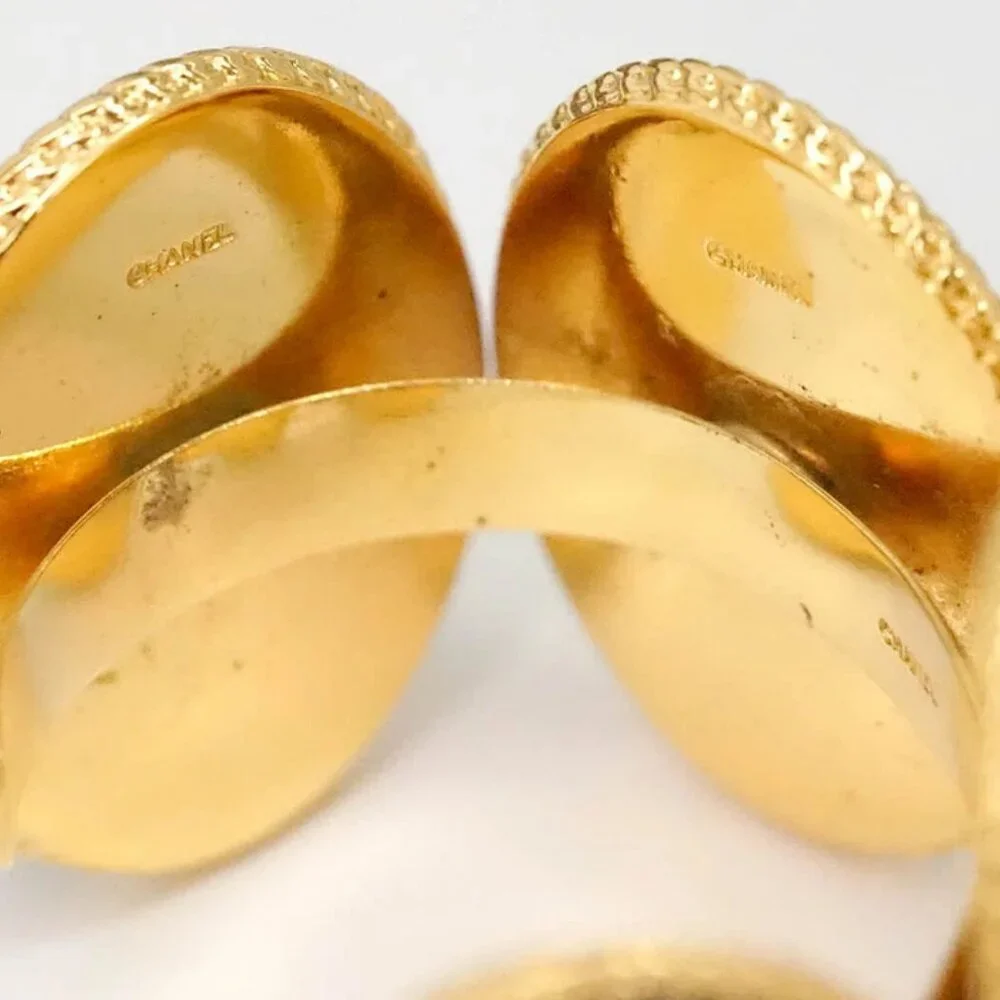 CHANEL COCO Horse Cameo Vintage Bangle Bracelet 5.7" Gold Tone Auth w/Box n11118 - Picture 8 of 10